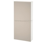 Dulap suspendat Ikea Besta cu 2 usi 60x22x128 (Alb/Lappviken Gri Deschis-bej)