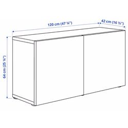 Dulap suspendat Ikea Besta/Selsviken 120x42x64 (Alb/Lucios) Thumb