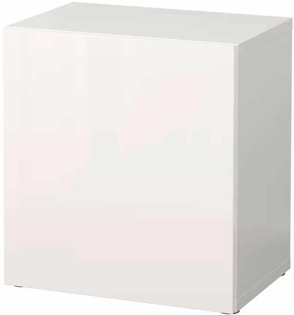 Dulap suspendat Ikea Besta/Selsviken cu uşă/deschidere apăsare 60x42x64 (Alb/Alb Lucios) - 2