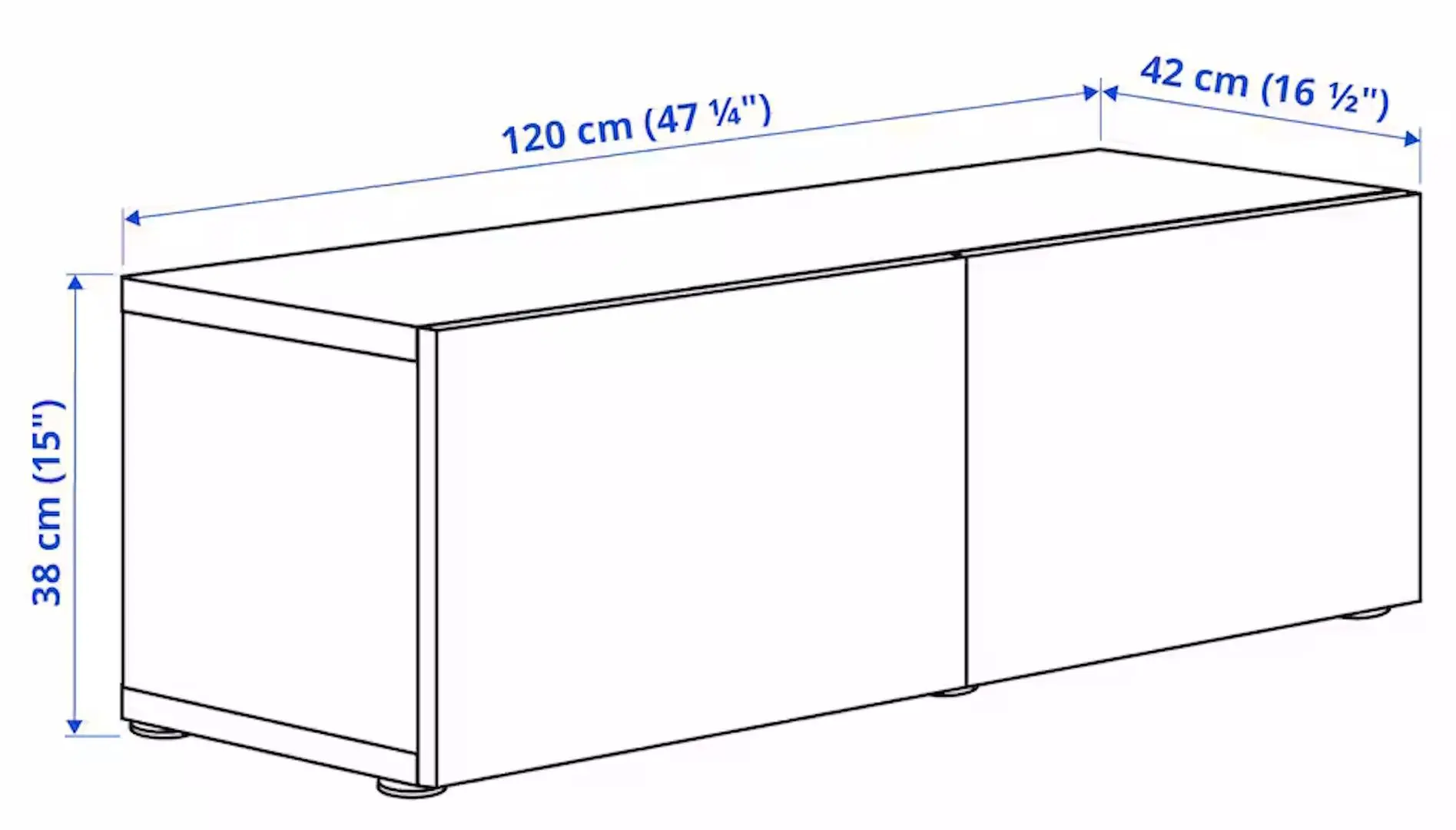 Dulap suspendat Ikea Besta/Smeviken 120x42x38 (Alb)