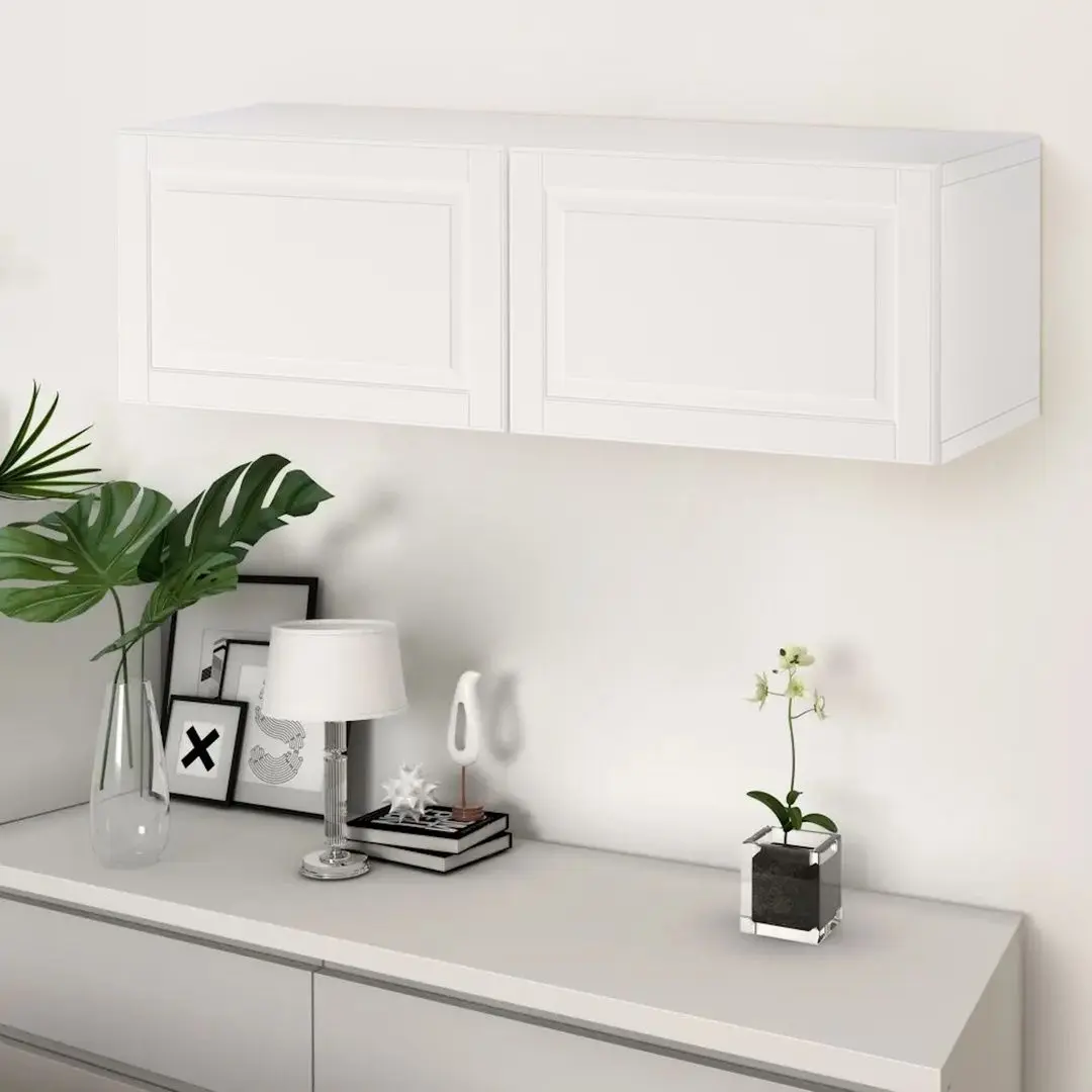 Шкафчик навесной Ikea Besta/Smeviken полки/дверцы 120x42x38 (Белый)