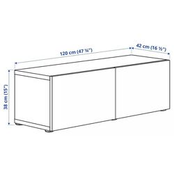 Dulap suspendat Ikea Besta sticla 120x42x38 (Alb/Glassvik Alb) Thumb