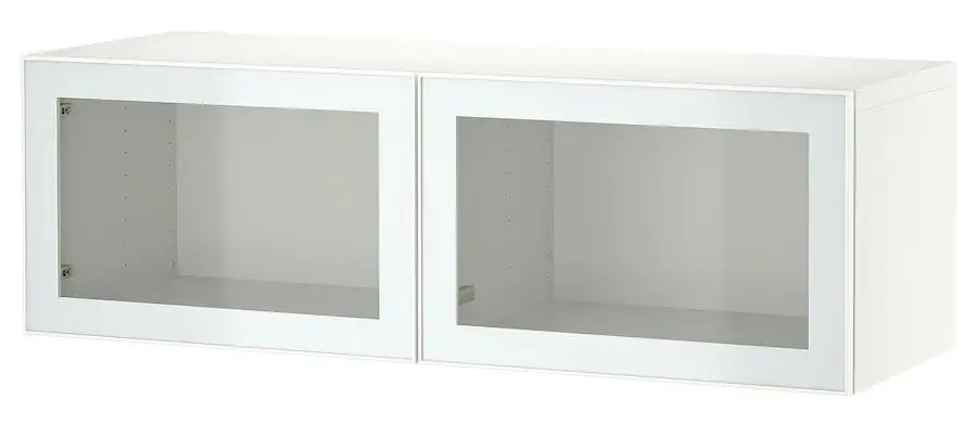 Dulap suspendat Ikea Besta sticla 120x42x38 (Alb/Glassvik Alb)