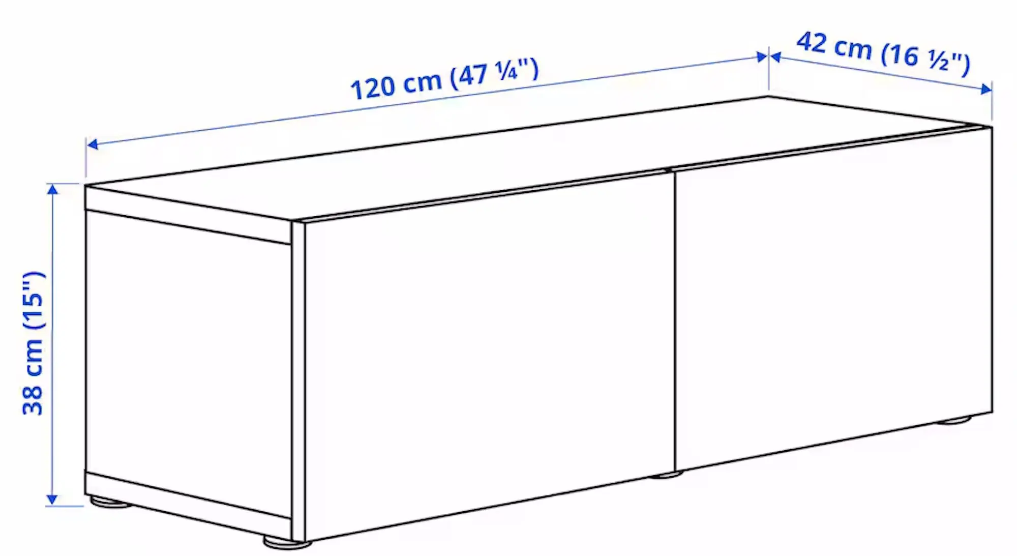 Dulap suspendat Ikea Besta/Sutterviken 120x42x38 (Alb)