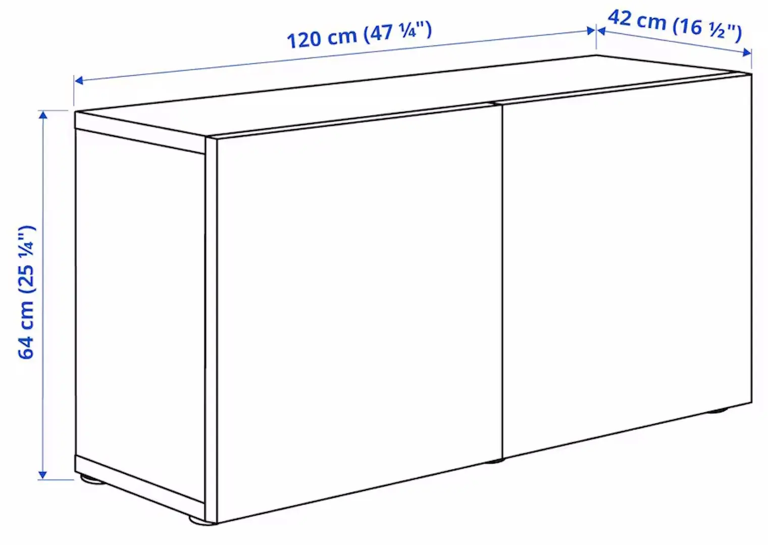 Шкафчик навесной Ikea Besta/Sutterviken 120x42x64 (Белый)