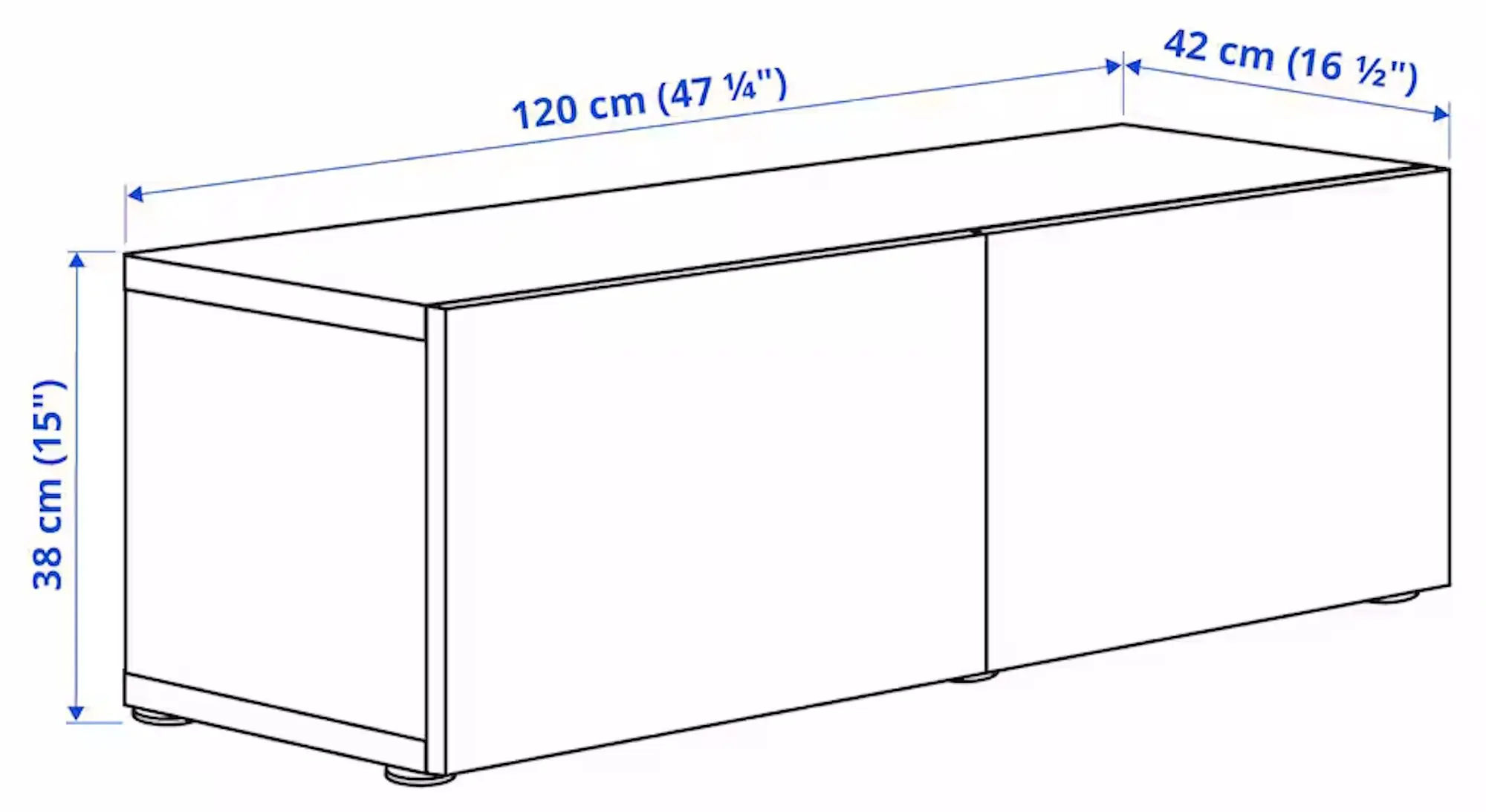 Шкафчик навесной Ikea Besta/Sutterviken полки/дверцы 120x42x38 (Белый) - 4