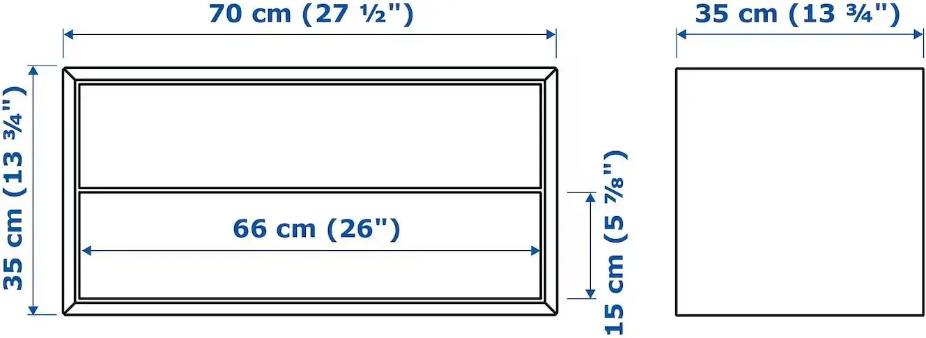 Шкафчик навесной Ikea Eket 2 ящика 70x35x35 (Коричневый/Имитация Ореха)