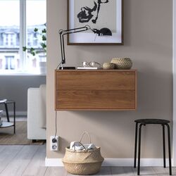 Шкафчик навесной Ikea Eket 2 ящика 70x35x35 (Коричневый/Имитация Ореха) Thumb