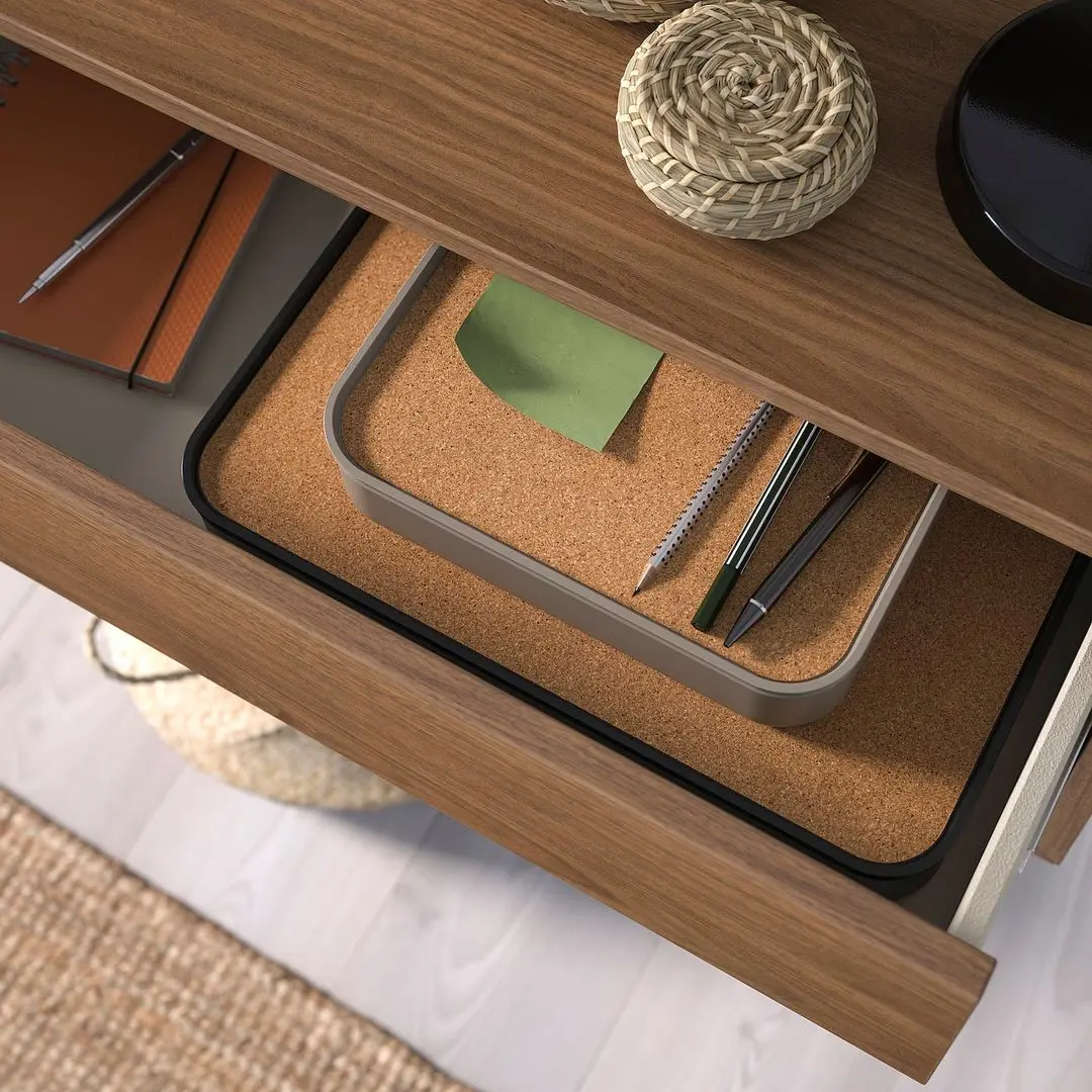 Шкафчик навесной Ikea Eket 2 ящика 70x35x35 (Коричневый/Имитация Ореха)