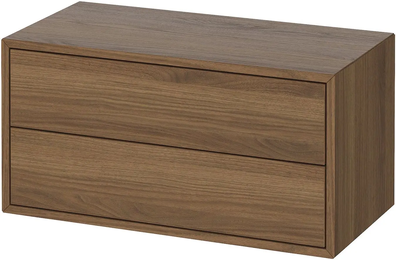 Шкафчик навесной Ikea Eket 2 ящика 70x35x35 (Коричневый/Имитация Ореха)