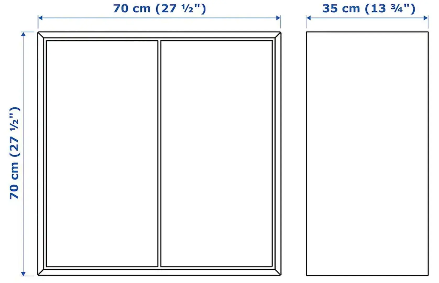 Dulap suspendat Ikea Eket cu 2 usi/1 polita 70x35x70 (Gri Inchis)