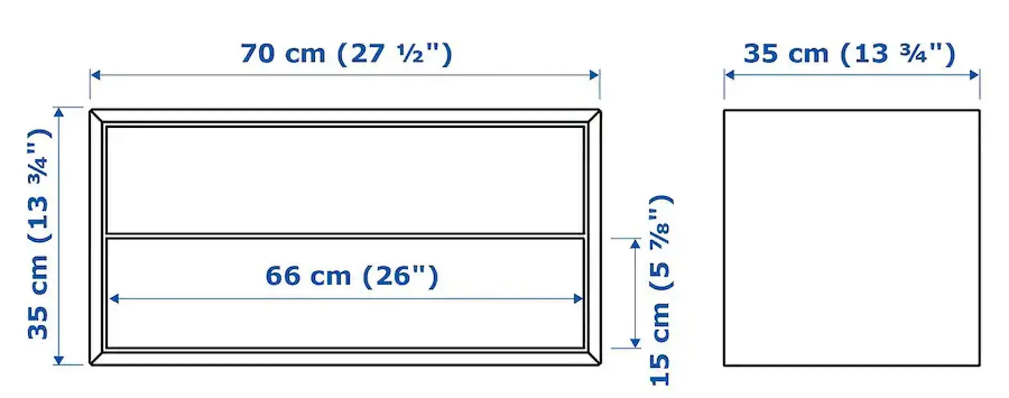 Dulap suspendat Ikea Eket cu 2 sertare 70x35x35 (Gri Inchis)