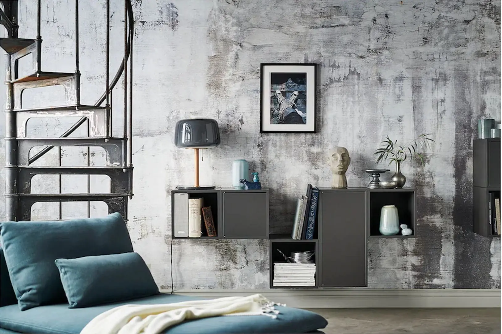 Dulap suspendat Ikea Eket cu usa/1 polita 35x35x70 (Gri Inchis)