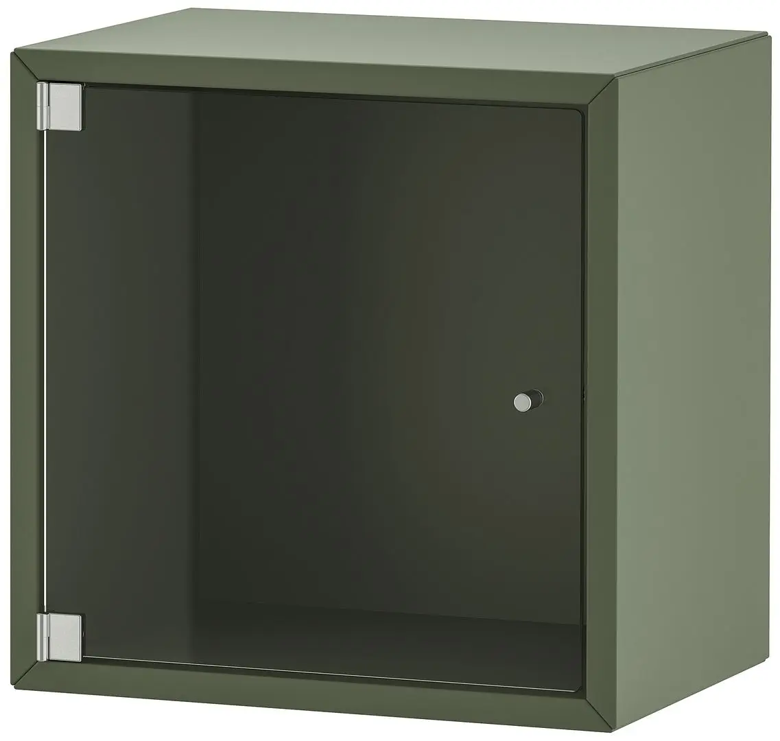 Dulap suspendat Ikea Eket usa de sticla 35x25x35 (Verde-Gri)