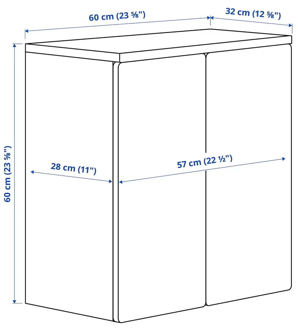 Dulap suspendat Ikea Smastad 1 raft 60x32x60 (Alb/Lila Deschis)