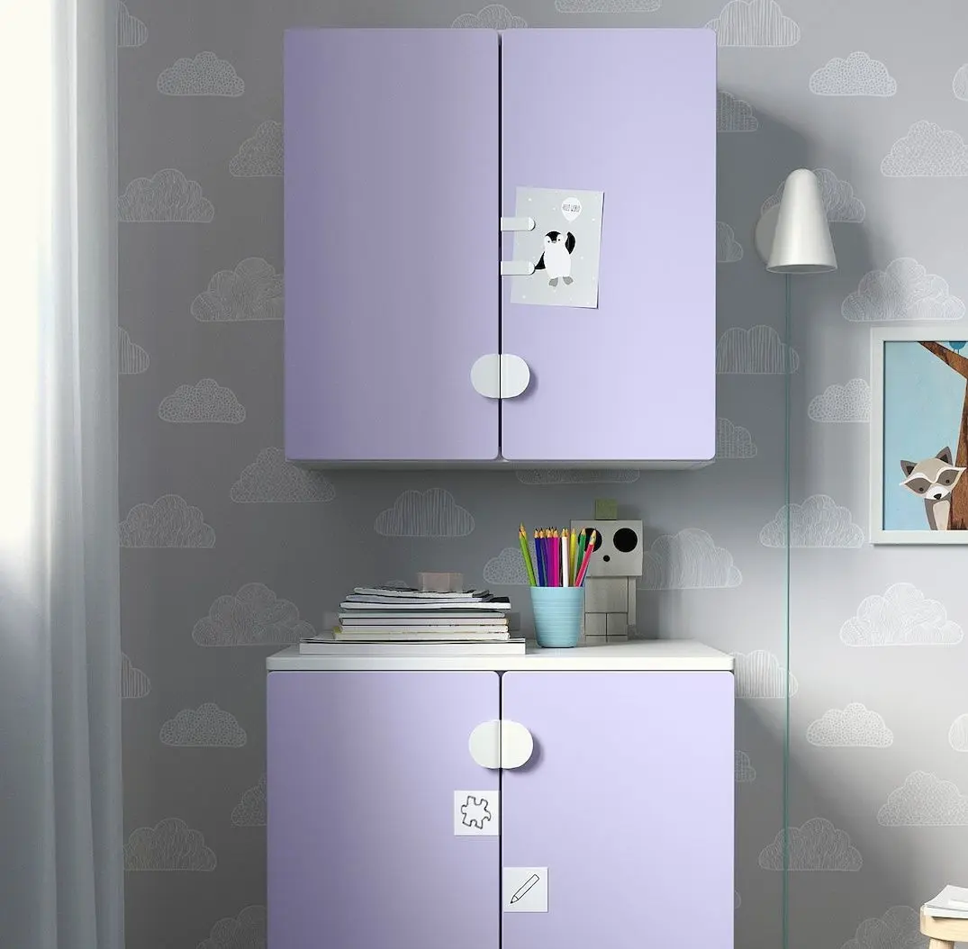 Dulap suspendat Ikea Smastad 1 raft 60x32x60 (Alb/Lila Deschis)