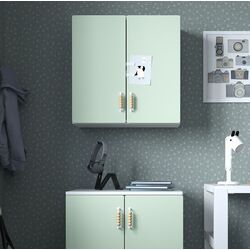 Шкафчик навесной Ikea Smastad 1 полка 60x32x60 (Белый/Светло-зеленый)