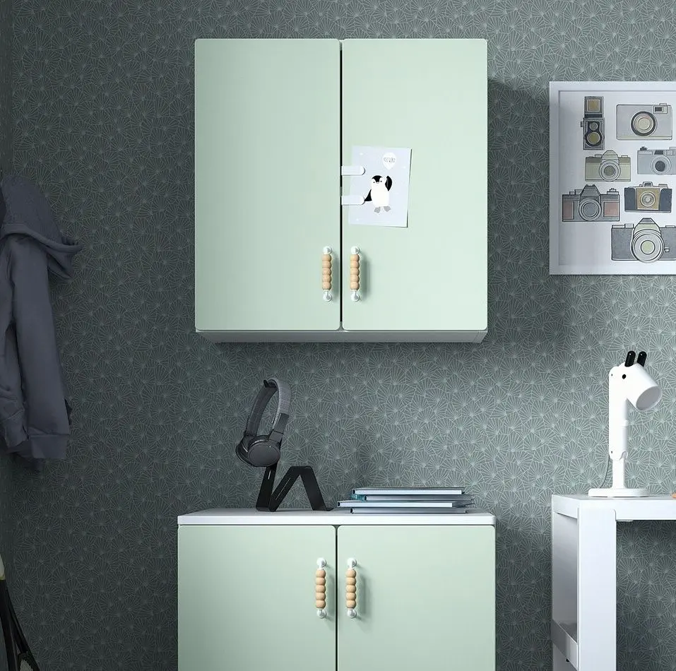 Dulap suspendat Ikea Smastad 1 raft 60x32x60 (Alb/Verde Deschis)