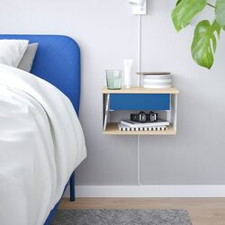 Шкафчик навесной Ikea Stomso 36x29x20 (Под белую березу/Синий)