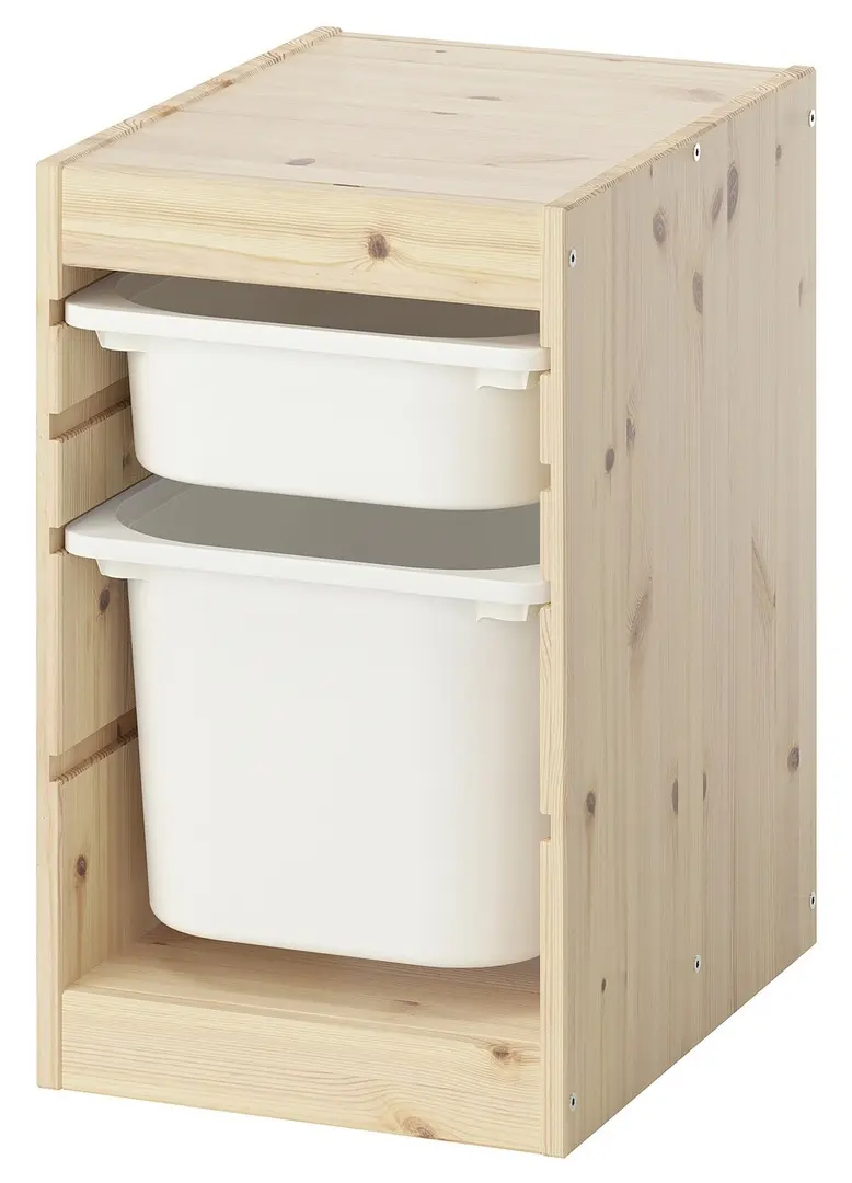 Стеллаж Ikea Trofast 2 контейнера 32x44x52 (Сосна/Белый)