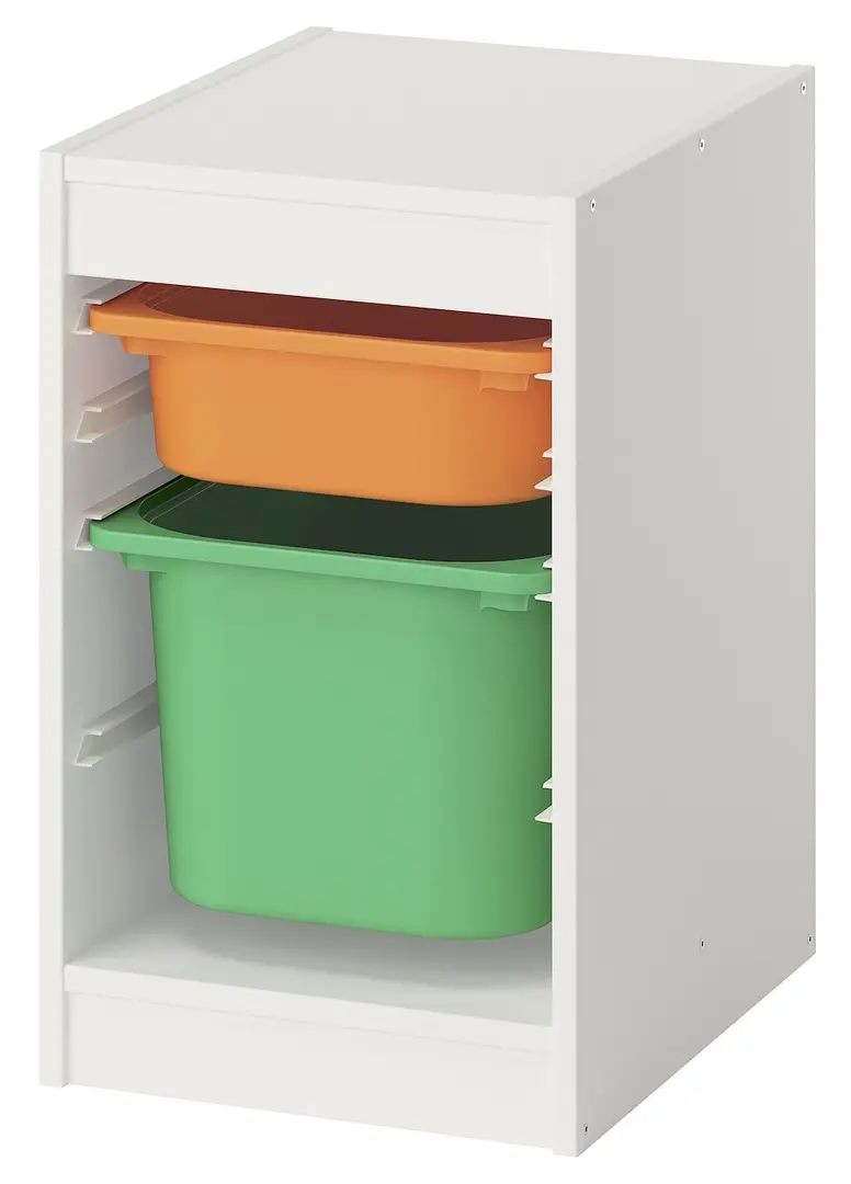 Etajera Ikea Trofast 2 cutii 34x44x56 (Alb/Portocaliu/Verde)