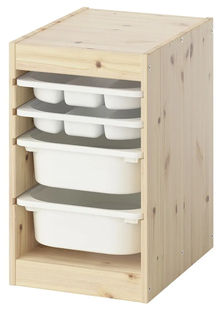 Etajera Ikea Trofast 2 organizatoare/2 cutii 32х44х52 (Pin/Alb)