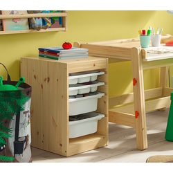 Стеллаж Ikea Trofast 2 органайзера/2 контейнера 32х44х52 (Сосна/Белый)