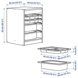 Etajera Ikea Trofast 2 organizatoare/2 cutii 32х44х52 (Pin/Alb) Thumb