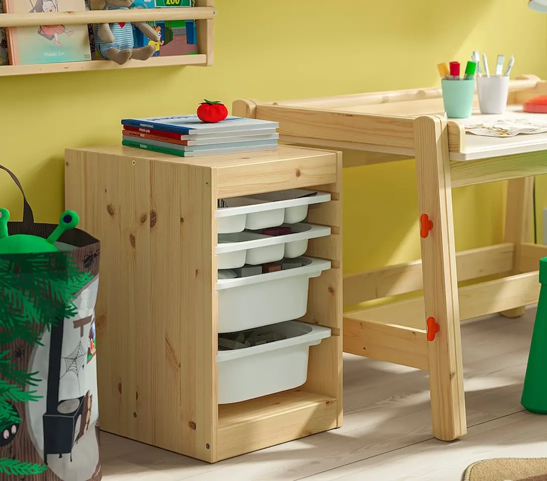 Etajera Ikea Trofast 2 organizatoare/2 cutii 32х44х52 (Pin/Alb)