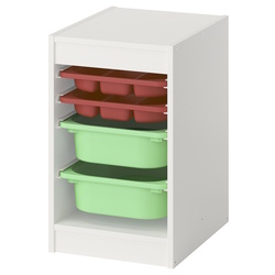 Etajera Ikea Trofast 2 organizatoare/2 cutii 34x44x56 (Alb/Rosu/Verde deschis) Thumb
