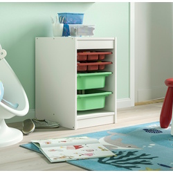 Etajera Ikea Trofast 2 organizatoare/2 cutii 34x44x56 (Alb/Rosu/Verde deschis)