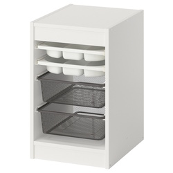 Etajera Ikea Trofast 2 organizatoare/2 cosuri 34x44x56 (Alb/Gri inchis) Thumb