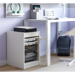 Стеллаж Ikea Trofast 2 органайзера/2 корзины 34x44x56 (Белый/Темно-серый)