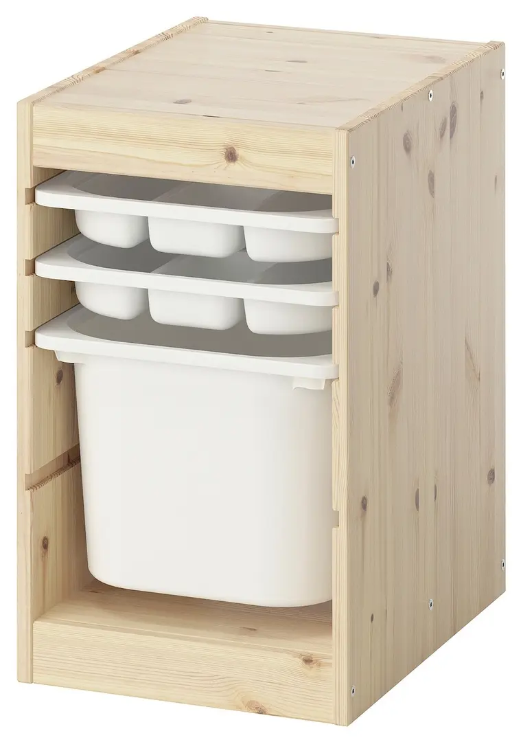 Etajera Ikea Trofast 2 organizatoare/cutie 32x44x52 (Pin/Alb)