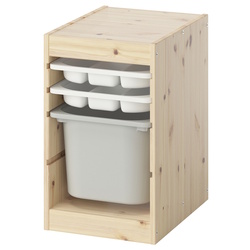 Etajera Ikea Trofast 2 organizatoare/cutie 32x44x52 (Pin/Alb/Gri) Thumb