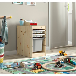 Etajera Ikea Trofast 2 organizatoare/cutie 32x44x52 (Pin/Alb/Gri)