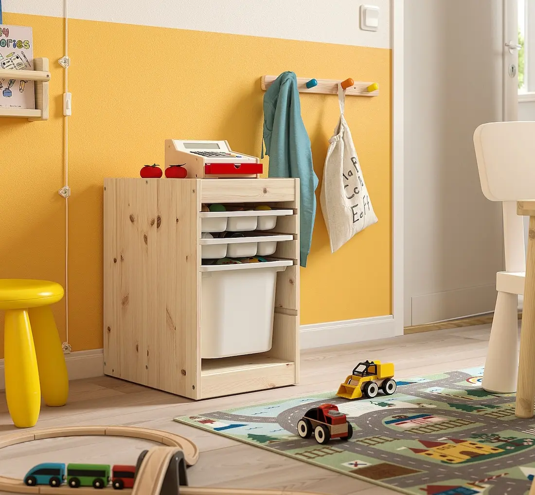 Etajera Ikea Trofast 2 organizatoare/cutie 32x44x52 (Pin/Alb)