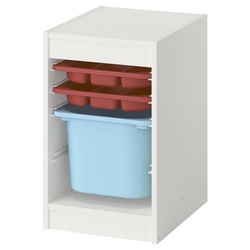 Etajera Ikea Trofast 2 organizatoare/cutie 34x44x56 (Alb/Rosu/Bleu) Thumb