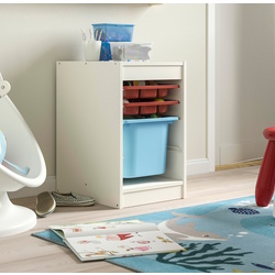 Стеллаж Ikea Trofast 2 органайзера/контейнер 34x44x56 (Белый/Красный/Голубой)