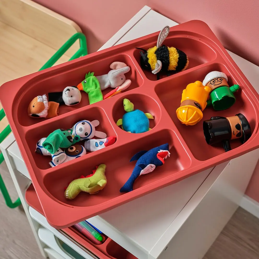 Etajera Ikea Trofast 2 organizatoare/cutie 34x44x56 (Alb/Rosu/Gri)