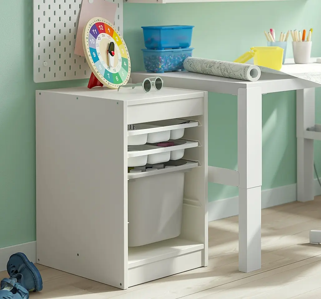 Etajera Ikea Trofast 2 organizatoare/cutie 34x44x56 (Alb/Gri)