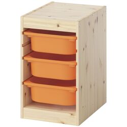 Etajera Ikea Trofast 3 containere 32x44x52 (Natural/Portocaliu-deschis) Thumb