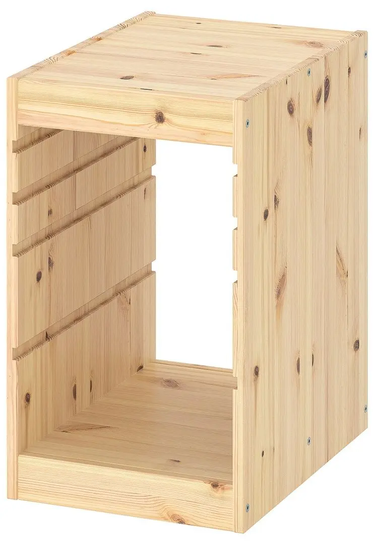 Etajera Ikea Trofast 3 containere 32x44x52 (Natural/Portocaliu-deschis)