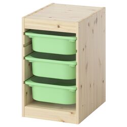 Etajera Ikea Trofast 3 containere 32x44x52 (Natural/ Verde-deschis) Thumb
