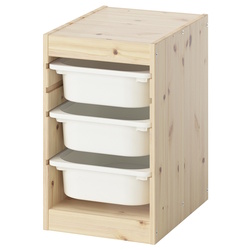 Стеллаж Ikea Trofast 3 контейнера 32x44x52 (Сосна/Белый) Thumb