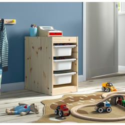 Стеллаж Ikea Trofast 3 контейнера 32x44x52 (Сосна/Белый)