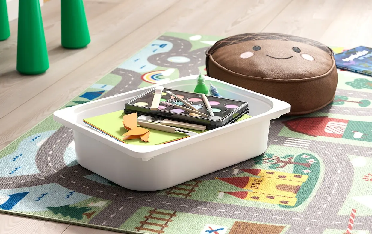 Стеллаж Ikea Trofast 3 контейнера 32x44x52 (Сосна/Белый)