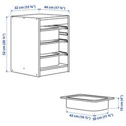 Стеллаж Ikea Trofast 3 контейнера 32x44x52 (Сосна/Белый) Thumb