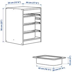 Etajera Ikea Trofast 3 containere 34x44x56 (Alb/Portocaliu-deschis) Thumb