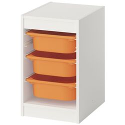 Etajera Ikea Trofast 3 containere 34x44x56 (Alb/Portocaliu-deschis) Thumb